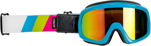 Biltwell - Overland 2.0 Goggles - Tri-Stripe - Cyan/Jet Boat - Overland 2.0 Goggles - Tri-Stripe - 2111-0944-003