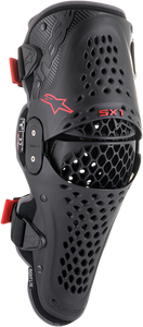 Alpinestars - SX1 v2 Knee Guards - Black/Red - L/XL - SX-1 v2 Knee Protectors - 6506321-13L/XL