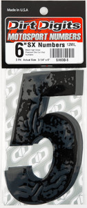 Dirt Digits - #5 6" Black Super X Digits 3/pk - SX63B-5