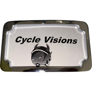 Cycle Visions - License Plate Frame - Curved - Chr - 3 Hole W/o Light - Unv - CV4642