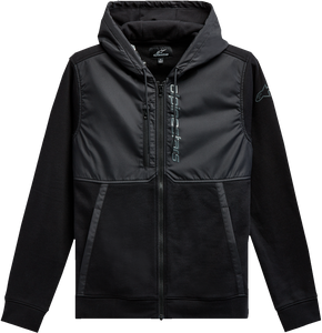 Alpinestars - Aligned Zip Hoodie - Black/Black - Large - Aligned Zip Hoodie - 1213510001010L