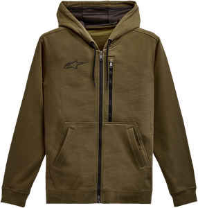 Alpinestars - Asymmetrical Zip-up Hoodie - Military - Large - Asymmetrical Zip-up Hoodie - 121351030690L