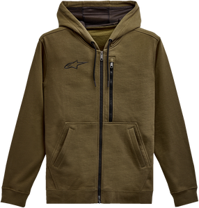 Alpinestars - Asymmetrical Zip-up Hoodie - Military - 2XL - Asymmetrical Zip-up Hoodie - 121351030690XXL