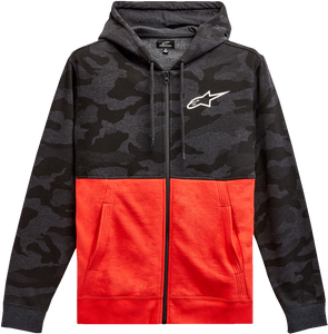 Alpinestars - Camo Block Hoodie - Charcoal Heather/Warm Red - Medium - Camo Block Hoodie - 1213510501816M