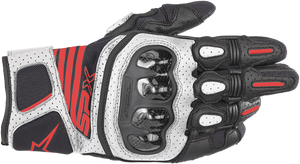 Alpinestars - SPX AC V2 Gloves - Black/White/Fluo Red - Medium - SPX AC Gloves - 3567319-1231-M