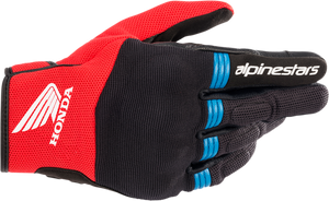 Alpinestars - Honda Copper Gloves - Black/Bright Red/Blue - Large - Honda Copper Gloves - 3568321-1317-L
