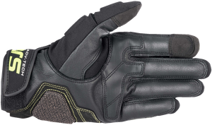 Alpinestars - Halo Gloves - Forest Black/Fluo Yellow - Small - Halo Leather Gloves - 3504822-6085-S