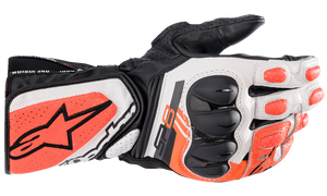 Alpinestars - SP-8 V3 Gloves - Black/White/Fluo Red - XL - SP-8 V3 Gloves - 3558321-1231-XL