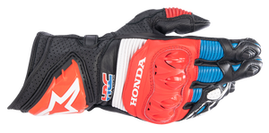 Alpinestars - Honda GP Pro R3 Gloves - Black/Bright Red/Blue - Small - Honda GP Pro R3 Gloves - 3556223-1317-S