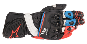Alpinestars - Honda GP Plus R v2 Gloves - Black/Bright Red/Blue - XL - Honda GP Plus R v2 Gloves - 3556321-1317-XL