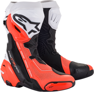 Alpinestars - Supertech V Boots - Black/Fluo Red/White - US 10.5 / EU 45 - Supertech V Boots - 2220121-124-45