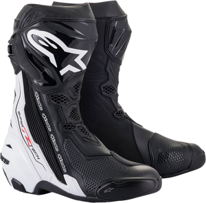 Alpinestars - Supertech R Boots - Black/White - US 8 / EU 42 - Supertech R Boots - 2220021-12-42