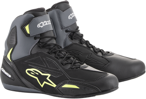 Alpinestars - Faster-3 Drystar Shoes - Black/Gray/Yellow - US 6 - Faster-3 Drystar Riding Shoes - 2540719175-6