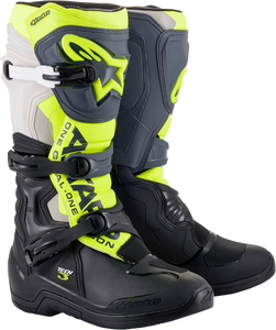 Alpinestars - Tech 3 Boots - Black/Gray/Yellow Fluorescent - US 14 - Tech 3 Boots - 2013018-1055-14