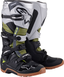 Alpinestars - Tech 7 Boots - Black/Silver/Green - US 9 - Tech 7 Boots - 2012114-1916-9