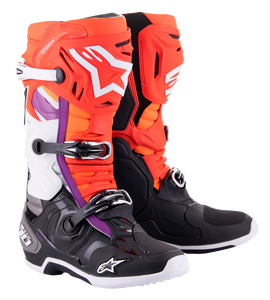 Alpinestars - Tech 10 Boots - Black/Red/Orange/White - US 12 - Tech 10 Boots - 2010020-1332-12