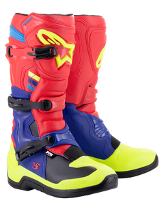 Alpinestars - Tech 3 Boots - Red/Blue/Yellow Fluorescent - US 11 - Tech 3 Boots - 2013018-3375-11