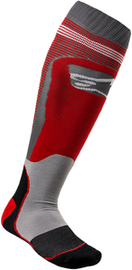Alpinestars - MX Plus 1 Socks - Red/Gray - Small/Medium - MX Plus 1 Socks - 4701820-318-SM