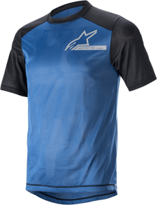 Alpinestars - Alps 4.0 V2 Jersey - Short-Sleeve - Blue/Black/Silver - Medium - Alps 4.0 V2 Jersey - 1765922-7318-MD
