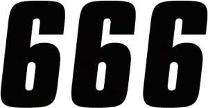 Factory Effex - FX Factory Number 6 - Black - 4" - Number Stickers - 08-90006