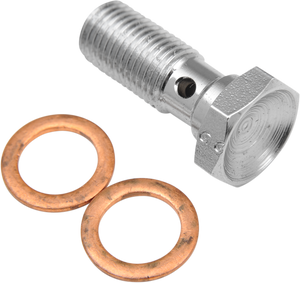 Goodridge - Long Banjo Bolt - 3/8-24 - Single - Chrome - Banjo Bolt 600 Series - P775-03LCH Goodridge - Long Banjo Bolt - 3/8-24 - Single - Chrome - Banjo Bolt 600 Series - P775-03LCH