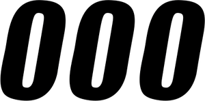 D'cor Visuals - SX Plate Number - #0 - Black - 4" - Plate Number - 45-24-0