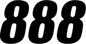 D'cor Visuals - SX Plate Number - #8 - Black - 4" - Plate Number - 45-24-8