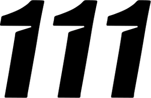 D'cor Visuals - Slash Number Plate - #1 - Black - 6" - Plate Number - 45-29-1