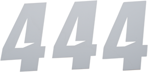 D'cor Visuals - Slash Number Plate - #4 - White - 6" - Plate Number - 45-30-4