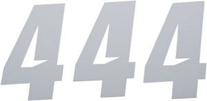 D'cor Visuals - Slash Number Plate - #4 - White - 4" - Plate Number - 45-28-4