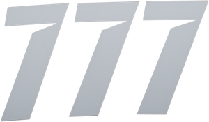 D'cor Visuals - Slash Number Plate - #7 - White - 4" - Plate Number - 45-28-7