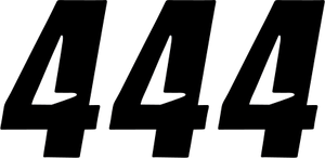 D'cor Visuals - Slash Number Plate - #4 - Black - 7" - Plate Number - 45-31-4