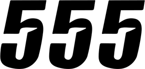 D'cor Visuals - Slash Number Plate - #5 - Black - 7" - Plate Number - 45-31-5