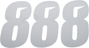 D'cor Visuals - Slash Number Plate - #8 - White - 7" - Plate Number - 45-32-8