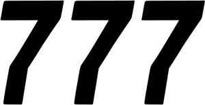 D'cor Visuals - Race Number Plate - #7 - Black - 4" - Plate Number - 45-33-7