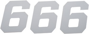 D'cor Visuals - Race Number Plate - #6 - White - 6" - Plate Number - 45-36-6