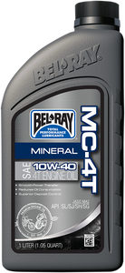Bel-ray - MC-4T Mineral Oil - 10W-40 - 1L - MC-4T 4-Stroke Mineral Oil - 99401-BT1LA Bel-ray - MC-4T Mineral Oil - 10W-40 - 1L - MC-4T 4-Stroke Mineral Oil - 99401-BT1LA