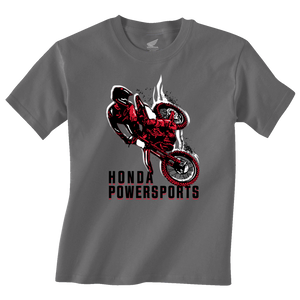 Honda Apparel - Youth Honda Rider T-Shirt - Charcoal - XL - Youth Honda Rider T-Shirt - NP21S-Y3035-XL