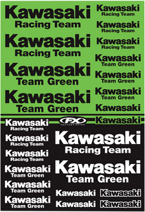 Factory Effex - Decal Kit - Kawasaki Racing - Sticker Sheet - 22-68132