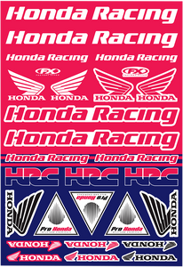 Factory Effex - Decal Kit - Honda Racing - Sticker Sheet - 22-68332