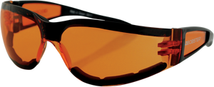 Bobster - Shield II Sunglasses - Gloss Black - Amber - Shield II Sunglasses - ESH202 Bobster - Shield II Sunglasses - Gloss Black - Amber - Shield II Sunglasses - ESH202