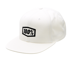 100% - Icon Snapback Hat - White - One Size - Icon Snapback Hat - 20044-00007