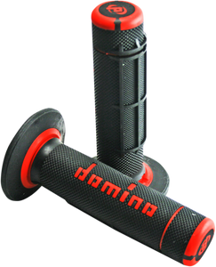 Domino - Grips - Dually - Half Waffle - Black/Red - Dually Grips - A02041C4240