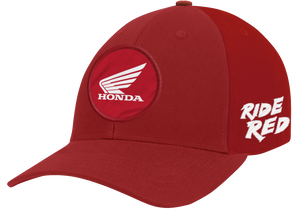 Honda Apparel - Honda Ride Red Hat - Red - Honda Curved Bill Hat - NP21A-H3164