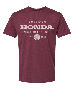 Honda Apparel - Honda Motor Company T-Shirt - Maroon - Small - Honda Motor Company T-Shirt - NP21S-M3022-S