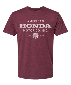 Honda Apparel - Honda Motor Company T-Shirt - Maroon - Large - Honda Motor Company T-Shirt - NP21S-M3022-L