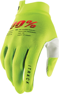 100% - iTrack Gloves - Fluo Yellow - Small - iTrack Gloves - 10008-00010