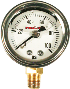 Feuling Oil Pump Corp. - Oil Pressure Gauge - 1.5" Dial - Bottom Port - White Face - Oil Pressure Gauge  Bottom Port - 9040