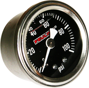 Feuling Oil Pump Corp. - Oil Pressure Gauge - 1.5" Dial - Back Port - Black Face - Oil Pressure Gauge  Back Port - 9043