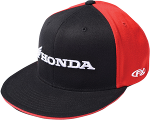 Factory Effex - Honda Horizontal Flexfit Hat - Black/Red - Large/XL - Honda Horizontal Flexfit Hat - 15-88342